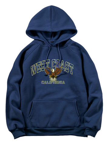 West Coast Eagle Print Hoodie